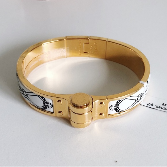 Hermes Jewelry - Hermès Enamel Hinged Bracelet: Yellow Gold